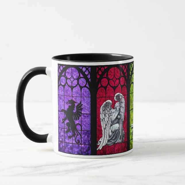 Mythic Guardians in Stained Glass Mug (Left)