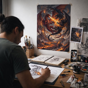 Mythic Realms Clash of Dragons Poster