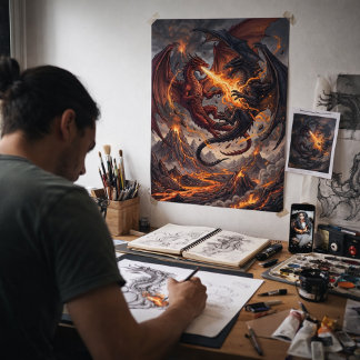 Mythic Realms Clash of Dragons Poster