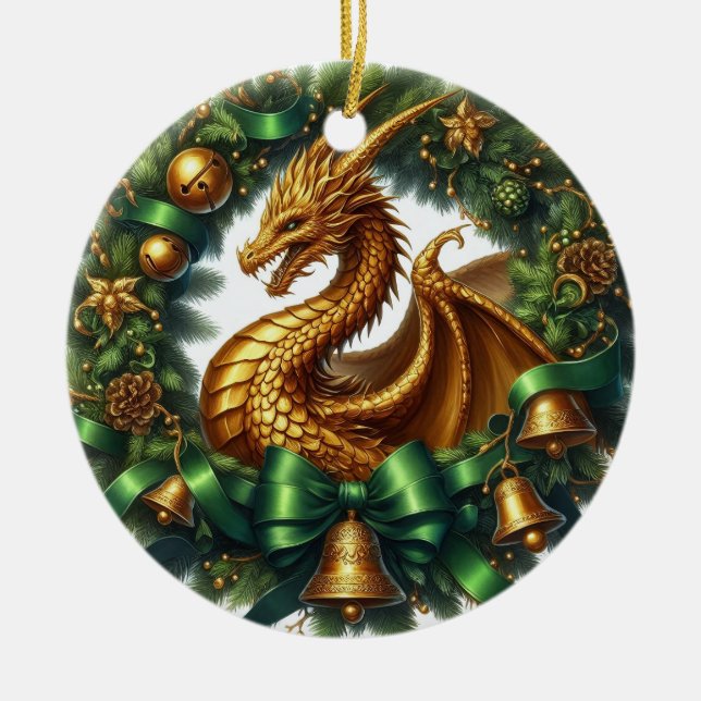 Mythic Wreathkeepers of Winter Ceramic Tree Decoration (Front)