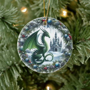 Mythic Wreathkeepers of Winter Ceramic Tree Decoration