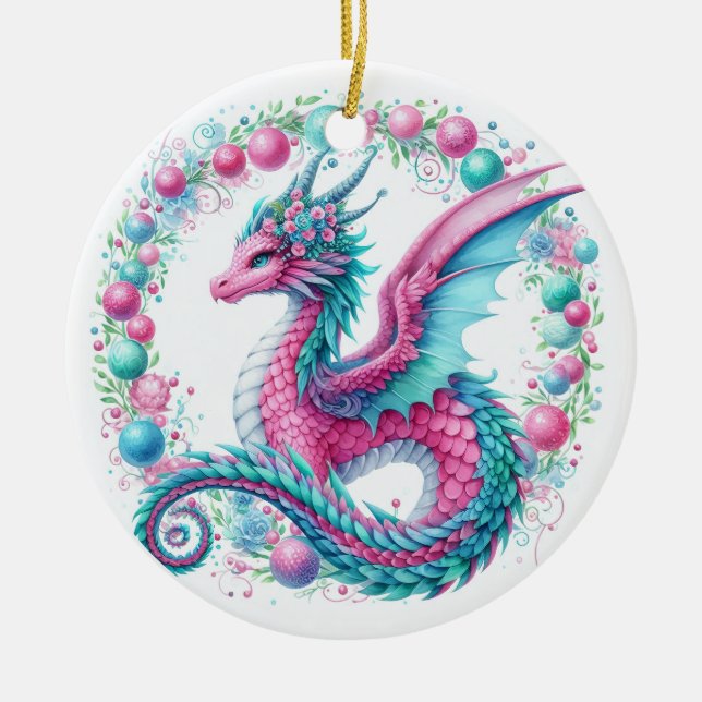 Mythic Wreathkeepers of Winter Ceramic Tree Decoration (Front)