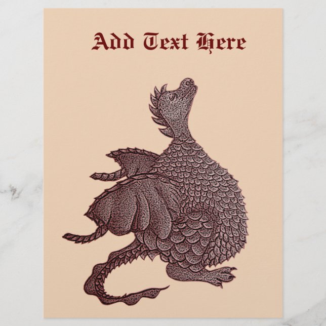 mythical and fantasy creature cute red dragon (Front)