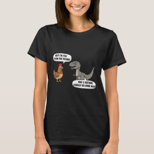 Mythical And Prehistoric Funny Chicken Vs Cartoon  T-Shirt