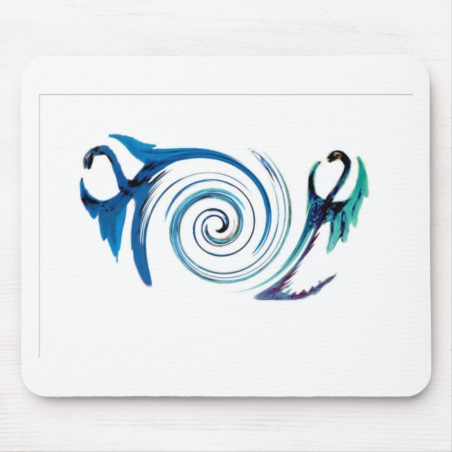 Mythical Animal Blue Dragons Mouse Pad (Front)