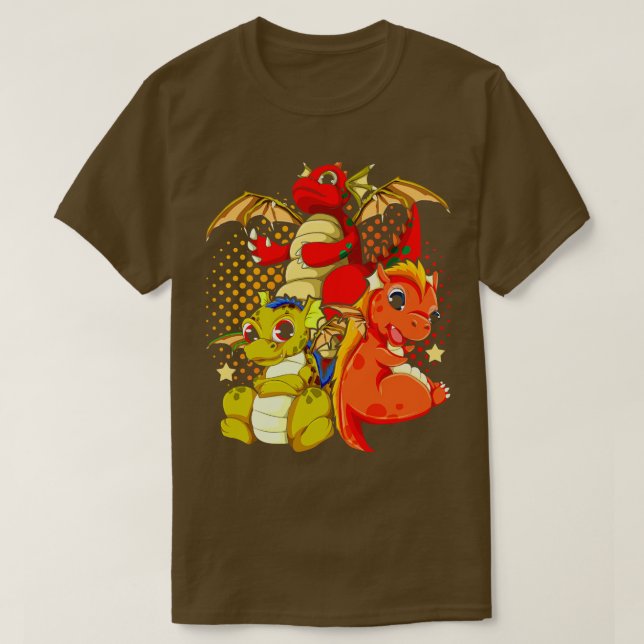 Mythical Animal Fantasy Creature Cute Dragon T-Shirt (Design Front)