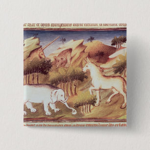 Mythical animals in the wilderness 15 cm square badge