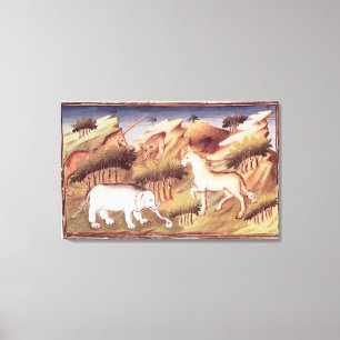 Mythical animals in the wilderness canvas print