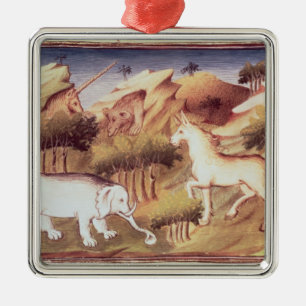 Mythical animals in the wilderness metal tree decoration