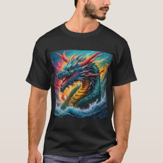 Mythical Blue Dragon from the Sea T-Shirt