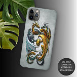 Mythical Celtic Dragons Fantasy Tattoo Art Case-Mate iPhone Case<br><div class="desc">Contemporary old-school tattoo design of silver blue and gold yellow coloured dragons holding their egg. Beautiful, modern, and cool cover for the trend-savvy and art-loving hip trendsetter, artsy motif lover who wants to protect their phone from dust and dirt, wear and tear. This design is available in Apple iPhone 6,...</div>