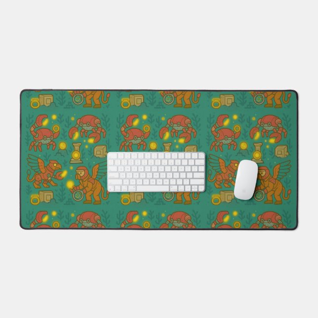 Mythical Crab and Griffin Treasure Seekers  Desk Mat (Keyboard & Mouse)