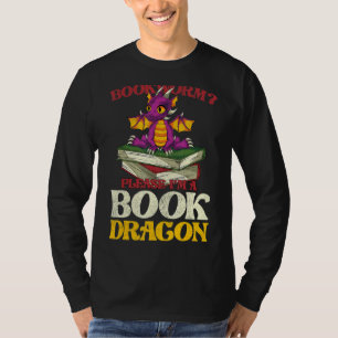 Mythical Creature Bookworm  Reading Book Dragon T-Shirt