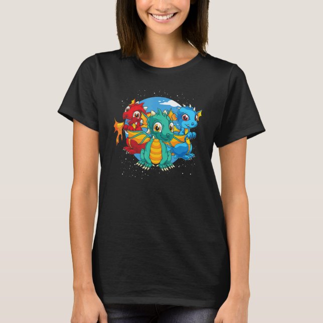 Mythical Creature Fantasy Animal   Cute Dragon T-Shirt (Front)