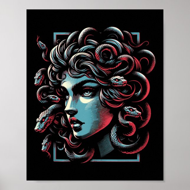 Mythical Creature Medusa Greek Mythology Gorgons T Poster (Front)