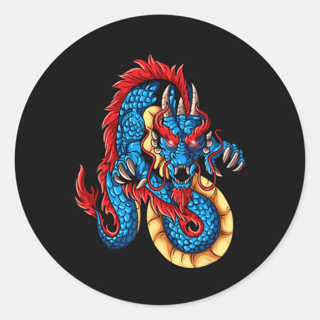 Mythical Creatures China New Year Chinese New Year Classic Round Sticker (Front)