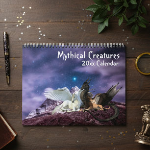 Mythical Creatures Fantasy Unicorn Dragon Mermaid Calendar
