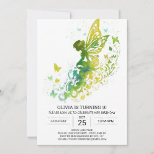 Mythical Cute Fairy Birthday Invitation