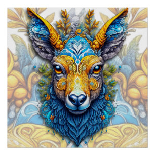 Mythical Deer Poster