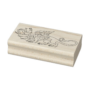 mythical dragon art stamp