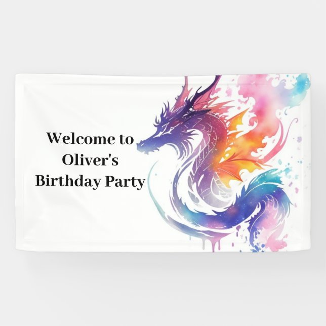 Mythical Dragon Magicland Birthday Banner (Horizontal)