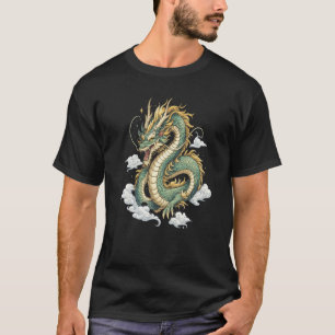 Mythical Eastern Dragon Cloud Fantasy Art Design T-Shirt