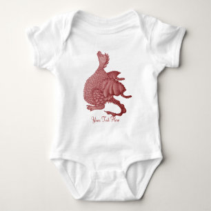 mythical fantasy creature cute red dragon baby bodysuit