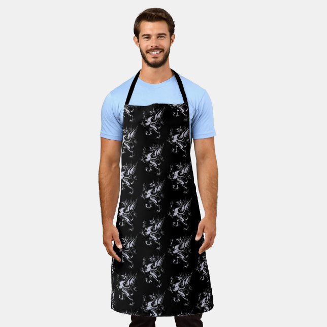 Mythical Fantasy White Griffin Apron (Worn)