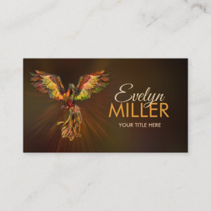 Mythical Fire Rising Phoenix Bird  Business Card