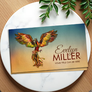 Mythical Fire Rising Phoenix Bird  Business Card