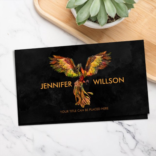 Mythical Fire Rising Phoenix Bird  Business Card (Creator Uploaded)