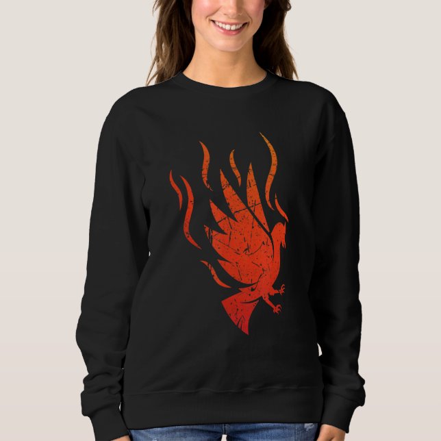 Mythical Firebird Phoenix Fire Flames Legend Bird  Sweatshirt (Front)