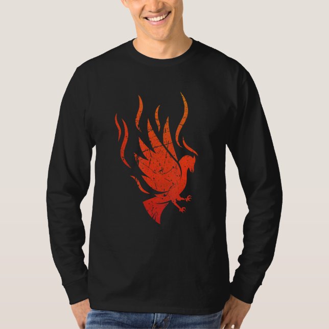 Mythical Firebird Phoenix Fire Flames Legend Bird  T-Shirt (Front)