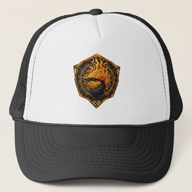 Mythical Flame Bird Trucker Hat (Front)