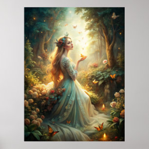 Mythical Girl in Forest Setting Poster