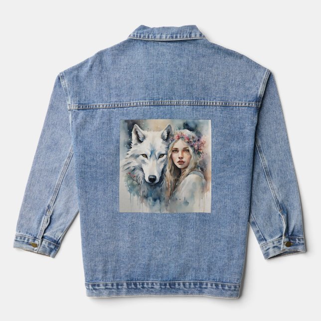 Mythical Harmony of Nature Denim Jacket (Back)