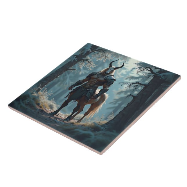Mythical Horse-Headed Centaur in the Woods Tile (Side)