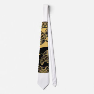 Mythical Imperial Chinese Dragon Relief Round Orna Tie