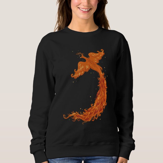 Mythical Legend Flying Phoenix Flames Mythologist  Sweatshirt (Front)