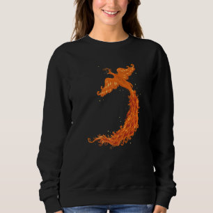 Mythical Legend Flying Phoenix Flames Mythologist Sweatshirt