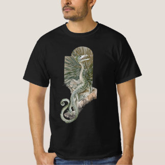 Mythical Lizard Dragon on Rocks, Vintage Mythology T-Shirt