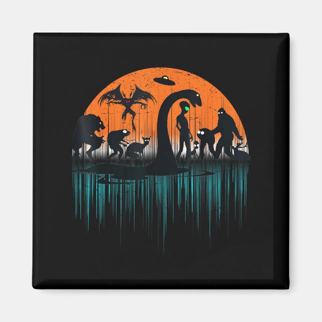 Mythical Loch Ness Bigfoot Mothman Aliens Funny Cr Magnet (Front)