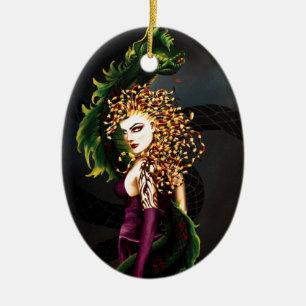 Mythical Medusa Greek Mythology Snake Gorgon Ceramic Tree Decoration