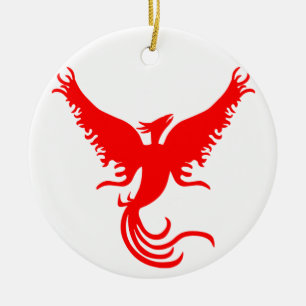Mythical Phoenix Bird. Ceramic Tree Decoration
