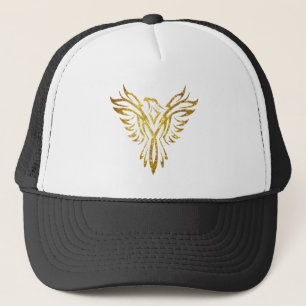 Mythical Phoenix Bird Rising Logo (Faux Gold) Trucker Hat