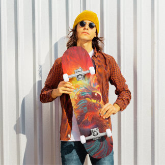 Mythical Phoenix Rising from The Flames Skateboard
