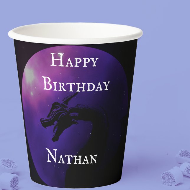 Mythical Purple Moonlit Dragon  Paper Cups (Creator Uploaded)