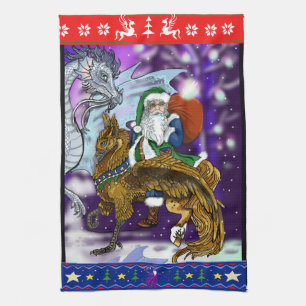Mythical Santa Clause Tea Towel