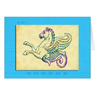 Mythical Sea Horse Hippocampus Vintage Art