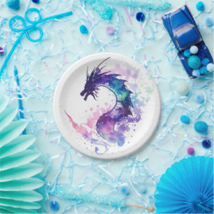 Mythical Whimsical Kids Dragon Birthday Paper Plate